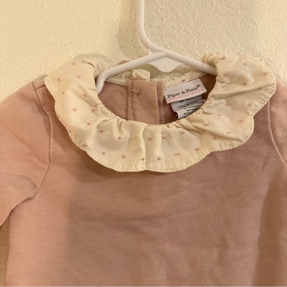 Piper & Posie Layered Long Sleeve, Flutter Collar Shirt, Size 6-9 months - Picture 3 of 8